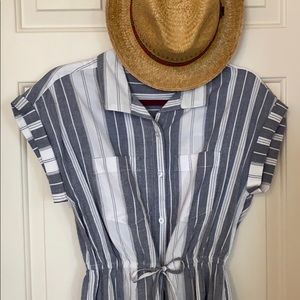 Blue & white Pinstripe Dress